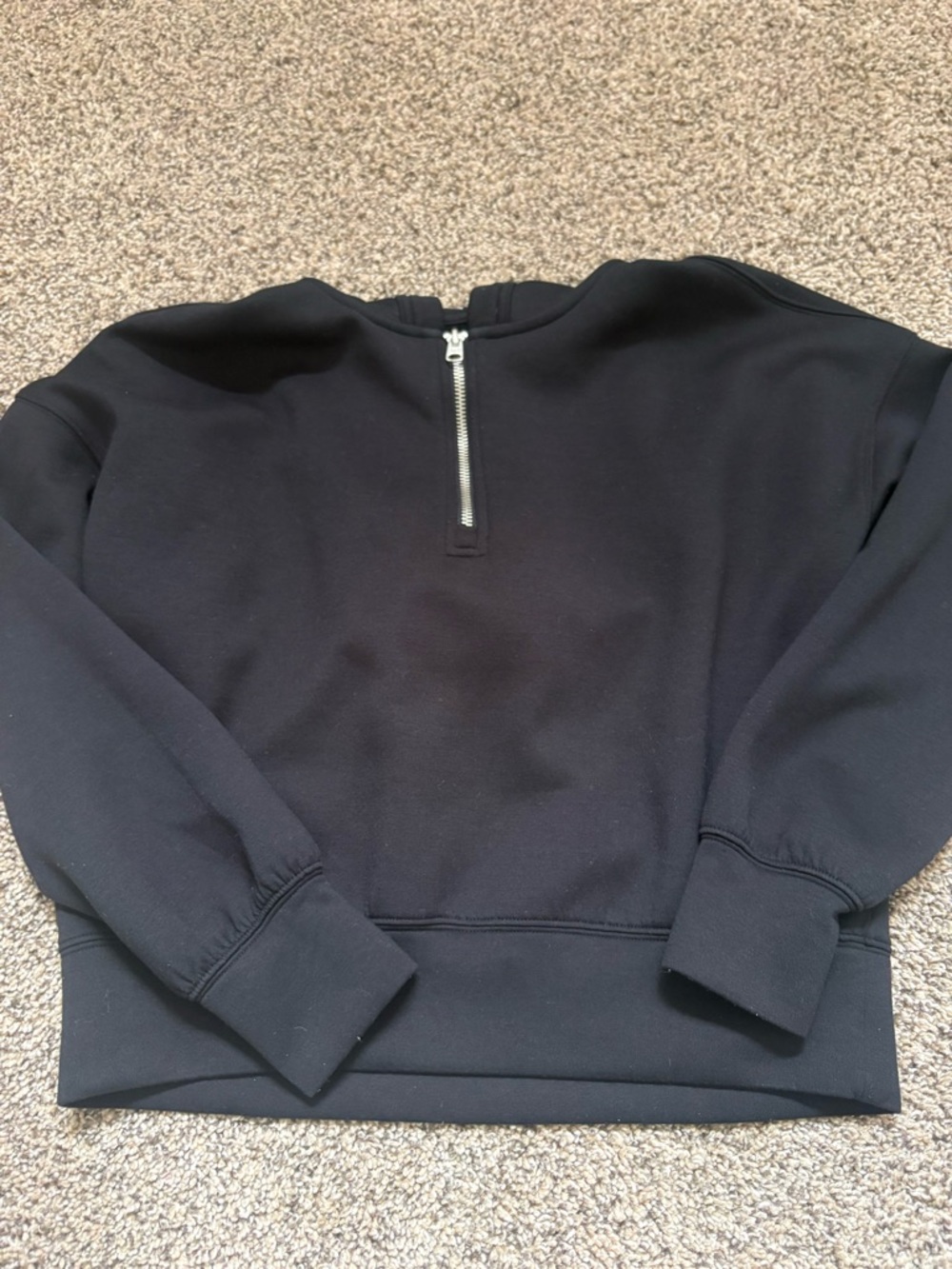 Abercrombie & Fitch Black Half-Zip Pullover Sweatshirt